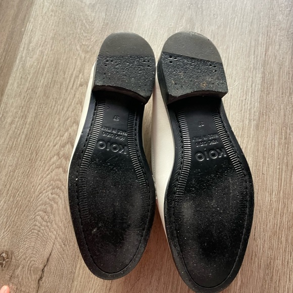 koio brea off white pearl modern italian leather penny slot loafer shoes size 37 - Picture 8 of 9